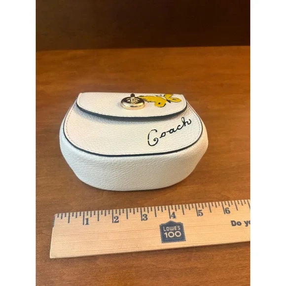 Coach Micro Crossbody Bag Womens Saddle Mini White Leather Butterfly Gold Chain - Picture 9 of 9